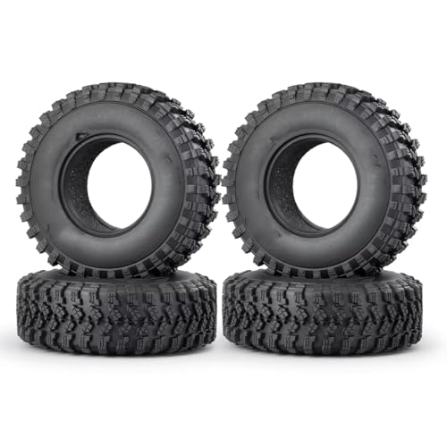 RC Auto Reifen Kompatibel Mit Axial Für SCX10 1/10 RC Crawler Car Upgrade-Teile 1 Stück 4 Stück 1,9 Zoll 106 Mm Beadlock-Gummiradreifen Mit Innenschaum(4pcs) von QWHTYO