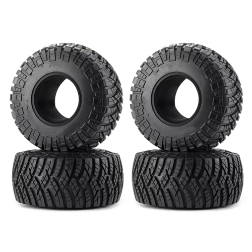 RC Auto Reifen Kompatibel Mit Axial Für SCX10 90046 AXI03007 Für TRX4 1/10 RC Crawler Autoteile 4 Stück 1,9/2,2 Zoll Gummireifen 122/130 Mm Radreifen(4pcs 1.9inch) von QWHTYO