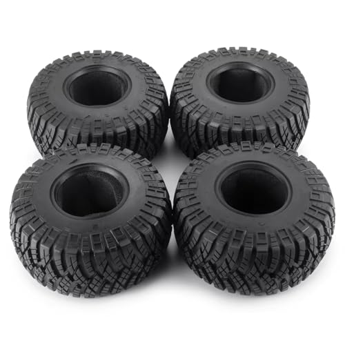 RC Auto Reifen Kompatibel Mit Axial Für SCX10 90046 AXI03007 Für TRX4 1/10 RC Crawler Autoteile 4 Stück 1,9/2,2 Zoll Gummireifen 122/130 Mm Radreifen(4pcs 2.2inch) von QWHTYO