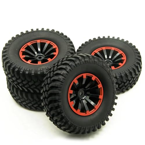 RC Auto Reifen Kompatibel Mit Axial Für SCX10 D90 1/10 RC Für Kletter-Crawler-Auto-LKW-Teile 4 Stück 1,9-Zoll-Kunststofffelgen Mit 100-mm-Außendurchmesser-Reifen von QWHTYO