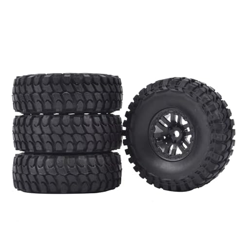 RC Auto Reifen Kompatibel Mit Axial Für SCX24 C10 Für FMS Für FCX24 Für TRX4M 1/24 1/18 RC Crawler Truck-Teile 4 Stück 1,0 Zoll Reifen Räder Gummireifen von QWHTYO