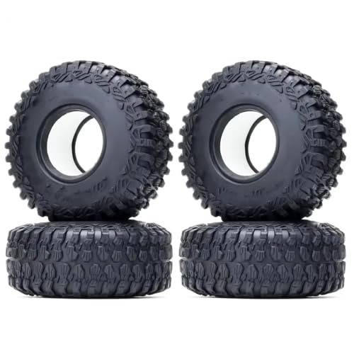 RC Auto Reifen Kompatibel Mit Axial SCX6 1/6 Rc Crawler Für Felsen Für Klettern Auto-Upgrade-Teile 4-teilige Legierung 2,9" Beadlock-Felgennabe(Only Tires 4Pcs) von QWHTYO