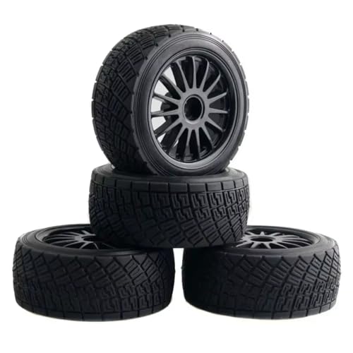RC Auto Reifen Kompatibel Mit HPI WR8 Für Flux Für Rally 3.0 110697 94177 1/10 RC-Auto-Upgrade-Teile, 4 Stück, 2,2 Zoll Felgen, Nabe 80 Mm, Reifen(Black) von QWHTYO