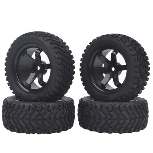 RC Auto Reifen Kompatibel Mit HSP 1/10 1/12 1/14 1/16 RC Road Für Rennen Für Rallye-Autoteile 75 Mm Gummireifen 12 Mm Sechskanträder Felgen Und Reifen von QWHTYO