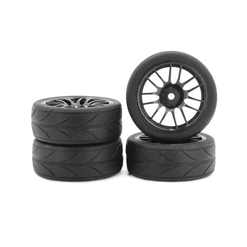 RC Auto Reifen Kompatibel Mit HSP Für HPI 1/10 RC-Autoteil, Durchmesser 65 Mm, Reifen 94123-94122, CS XIS 4 STÜCKE, 65 Mm Gummireifen Auf Der Straße, Felge von QWHTYO