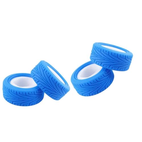 RC Auto Reifen Kompatibel Mit HSP Für HPI Für Redcat Für Tamiya Für Kyosho Für Sakura 1/10 RC-Straße, Rallye-Auto, Rennteile, 4 Stück, 68 Mm Reifen(Blue) von QWHTYO