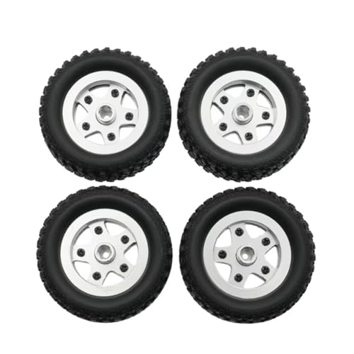 RC Auto Reifen Kompatibel Mit MN82 MN82S MN82P Für MN78 1/12 RC-Auto-Upgrade-Teile, Zubehör, 4 Stück 60 Mm Metall-Beadlock-Felgen Und Reifen-Set von QWHTYO