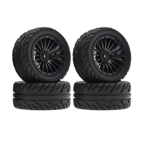 RC Auto Reifen Kompatibel Mit SG1603 Für SG1604 Für SG1605 Für UDIRC UD1601 UD1602 UD1603 UD1604 1/16 RC-Auto-Upgrade-Teile, 4 Stück, 50 Mm Gummireifen, Reifenrad(Black) von QWHTYO
