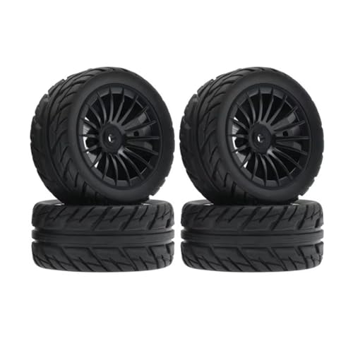 RC Auto Reifen Kompatibel Mit SG1603 Für SG1604 Für SG1605 Für UDIRC UD1601 UD1602 UD1603 UD1604 1/16 RC-Auto-Upgrade-Teile, 4 Stück, 50 Mm Gummireifen, Reifenrad(Black) von QWHTYO