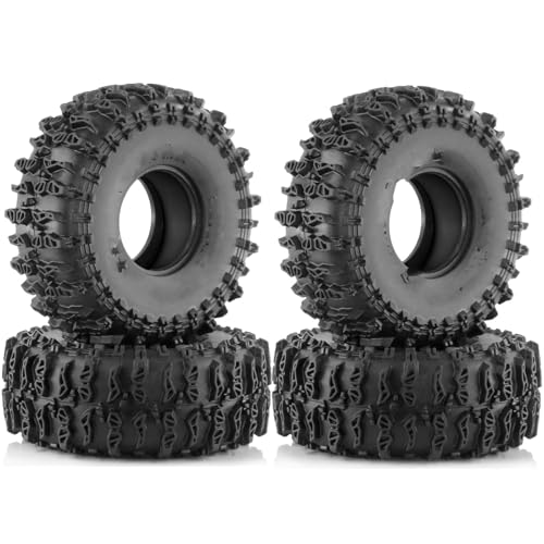 RC Auto Reifen Kompatibel Mit Scx24 Für Trx4m Für Fcx24 1/24 1/18 RC-Crawler-Auto, Upgrade-Teile, Gummi, 1,0 Zoll, Crawler-Reifen, Außendurchmesser 2,48 Zoll von QWHTYO