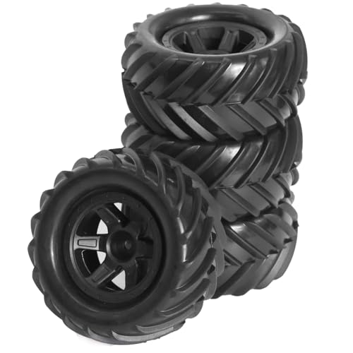 RC Auto Reifen Kompatibel Mit TRAXXAS Für E-Revo Für MJX 16207 16208 Für SCY 16101 Für HBX 1/16 RC Monster Truck Teile 4 Stück 90 Mm Reifen Rad 12 Mm Sechskant von QWHTYO