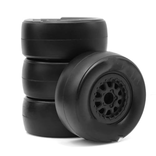 RC Auto Reifen Kompatibel Mit Traxxas Für Slash Für Arrma Für Senton Für HuanQi 727 1/10 RC Short Course Truck-Teilen, 4 Stück, 105 Mm Reifen, Radreifen, 12 Mm Sechskant von QWHTYO