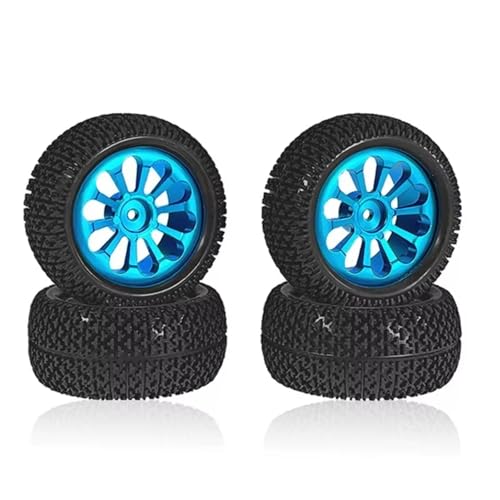 RC Auto Reifen Kompatibel Mit Wltoys 144001 124019 A959 Für SCY 16101 Für MJX 14209 16207 Für JJRC Q130A RC-Autoteile, 4 Stück, 72 Mm Felge, Reifen(Blue) von QWHTYO