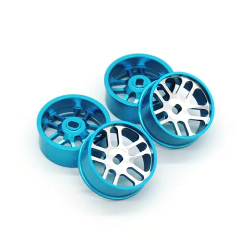 RC Auto Reifen Kompatibel Mit Wltoys K989 K979 1/28 RC-Auto-Upgrade-Teile, Ersatzzubehör, Metallrad, Drift-Hartreifen Für Mini-q 9(Blue) von QWHTYO