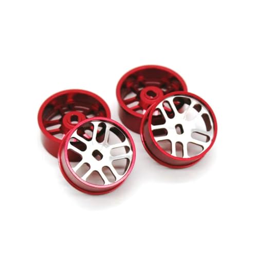 RC Auto Reifen Kompatibel Mit Wltoys K989 K979 1/28 RC-Auto-Upgrade-Teile, Ersatzzubehör, Metallrad, Drift-Hartreifen Für Mini-q 9(Red) von QWHTYO
