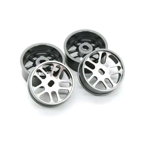 RC Auto Reifen Kompatibel Mit Wltoys K989 K979 1/28 RC-Auto-Upgrade-Teile, Ersatzzubehör, Metallrad, Drift-Hartreifen Für Mini-q 9(Silver) von QWHTYO