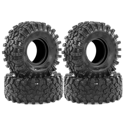 RC Auto Reifen Kompatibel Mit Wraith Rr10 Für Scx10 H8h Für Wrangler 1/10 RC Crawler Car Upgrade-Teile, 4 Stück, 2,2 Zoll, Der Gummireifen 136 X 58 Mm von QWHTYO