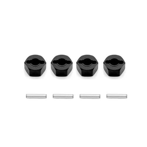 RC Cars Teile Für 1/10 Für Traxxas Für Slash 4x4 Für MJX H16 16207 RC Upgrade Teile 4 Stücke Aluminium Rad Hex Hub Adapter Halterung 12mm Dicke 7mm(Black) von QWHTYO