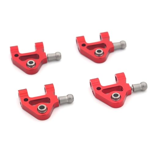 RC Cars Teile Für Wltoys P929 P939 K979 K989 K999 K969 1/28 RC Auto Sare Teile Metall Stoßdämpfer Lenkung Cup CVD Für Schaukel Arm Upgrade Anzug(Red Swing arm) von QWHTYO
