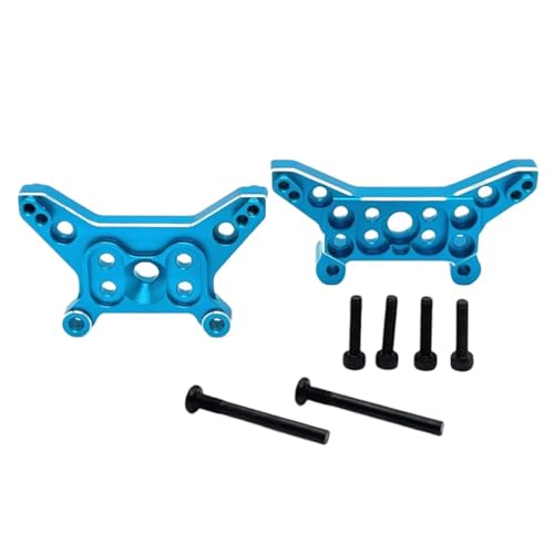 RC Cars Teile Kompatibel Mit MJX 14211 1/14 RC-Auto-Upgrade-Modifikationsteile Zubehör Metall-Stoßdämpferturmplatte Vorne Und Hinten(Blue) von QWHTYO