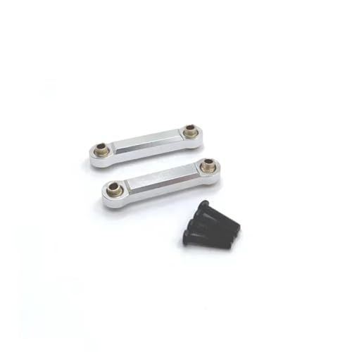 RC Cars Teile Kompatibel Mit MJX 14301 14302 1/14 RC-Autoteile, Upgrade-Modifikationszubehör, Teile, Metall-Vorderradlenkung, Fester Zug(Silver) von QWHTYO