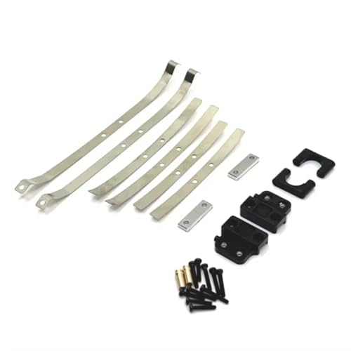 RC Cars Teile Kompatibel Mit MN82 LC79 1/12 RC-Autoteilen, Metall-Hinterachs-Stoßdämpfer Für Blattfedern Und Festem Sitzhalterungssatz(Black) von QWHTYO