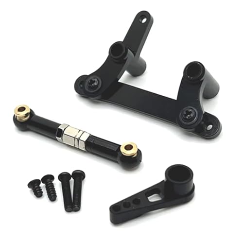RC Cars Teile Kompatibel Mit SCY 16101 C8805 1/16 RC Auto Upgrade Teile Ersatzzubehör Metall Lenkbaugruppe Servoarm Verbindungsstange(Black) von QWHTYO