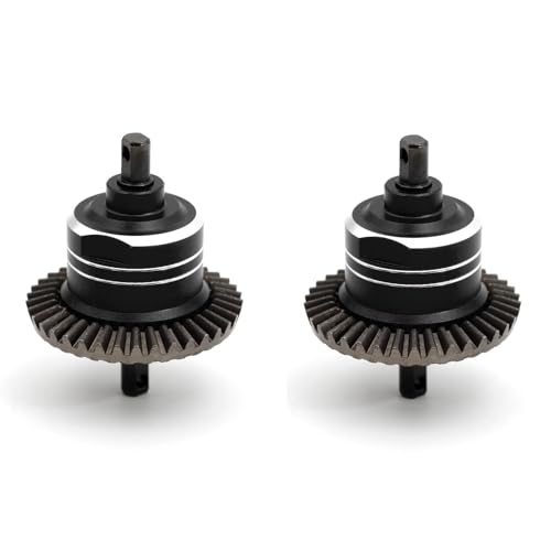 RC Cars Teile Kompatibel Mit Traxxas Für Slash Für VXL Für Stampede Für Rustler Für Remo 1/10 RC Car Upgrade Teile 4x4 Metall Differential Stahlgetriebe(Black,2pcs) von QWHTYO