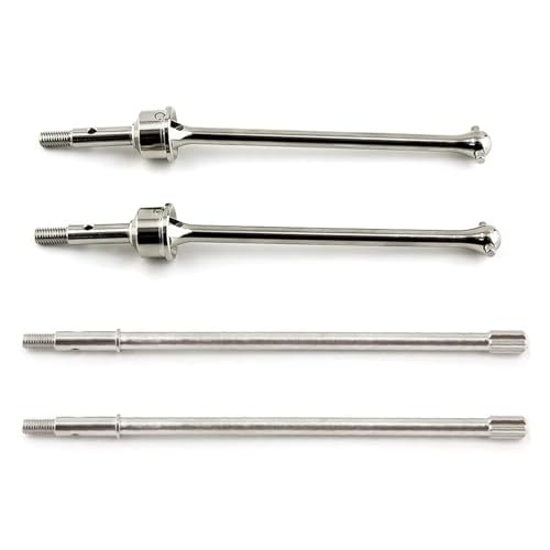 RC Cars Teile Kompatibel Mit Traxxas Für UDR Für Unlimited Für Desert Für Racer 1/7 RC Autoteile Stahl Metall Vorne Hinten Antriebswelle CVD Antriebswelle(Silver,Front and Rear) von QWHTYO