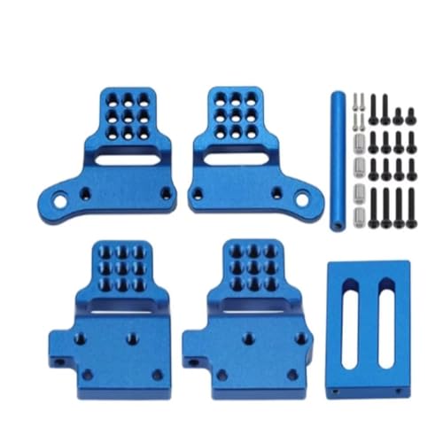 RC Cars Teile Kompatibel Mit Trx4m 1/18 RC Car Upgrade Teil Zubehör Ersatzteile Aluminiumlegierung Stabile Stoßdämpferhalterung(Blue) von QWHTYO