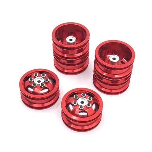 RC Cars Teile Kompatibel Mit WPL B14 B16 B36 C14 C24 Für MN Für HengLong Für FeiYu Für JJRC RC-Auto-Upgrade-Teile Metall-Hinterrad-Doppelradnabe(Red) von QWHTYO