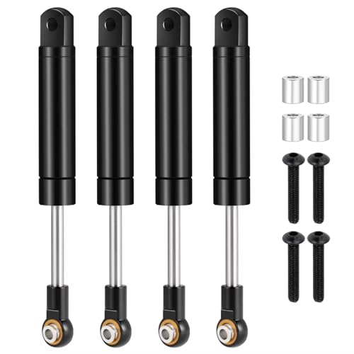 Stoßdämpfer RC Car Kompatibel Mit Axial Für SCX10 1/10 RC-Fernbedienung Für Rock Crawler-Auto-Upgrade-Teile, 4-teilige Stoßdämpfer Aus Aluminiumlegierung(Black) von QWHTYO