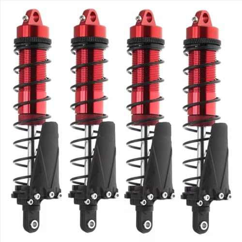 Stoßdämpfer RC Car Kompatibel Mit Axial Für SCX10 AXI03007 RBX10 D90 Für TRX4 1/10 RC Crawler Autoteile 4PCS Metall 120Mm Stoßdämpfer Öldämpfer(Red) von QWHTYO