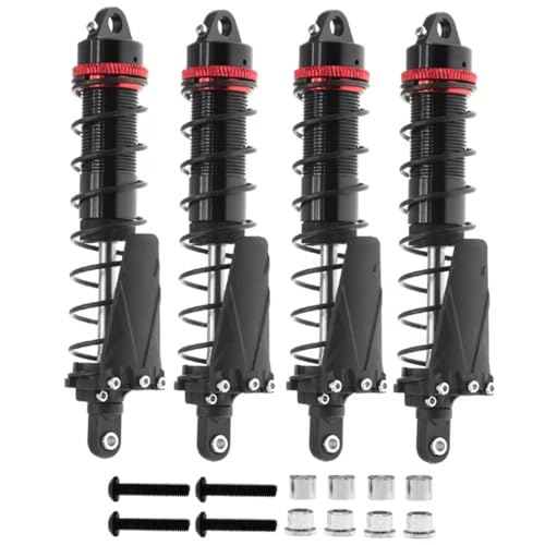 Stoßdämpfer RC Car Kompatibel Mit Axial Für SCX10 AXI03007 RBX10 D90 Für TRX4 1/10 RC Crawler Autozubehör 4PCS Metall 120Mm Stoßdämpfer Öldämpfer(Black) von QWHTYO