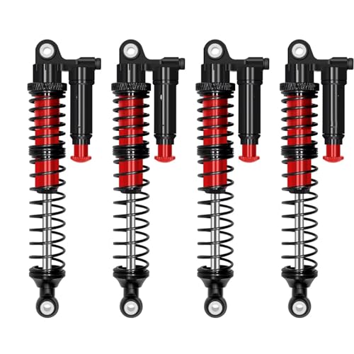 Stoßdämpfer RC Car Kompatibel Mit Axial Für SCX10 Für TRX4 Für TRX6 D90 1/10 RC Crawler Car Upgrade-Teile 100 Mm Verstellbarer Huckepack-Stoßdämpfer(Red) von QWHTYO