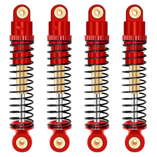 Stoßdämpfer RC Car Kompatibel Mit Axial Für SCX24 C10 Für JLU Für Deadbolt Für Gladiator Für Bronco RC-Autoteile, Aluminium-Stoßdämpfer Vorne Und Hinten(Blue) von QWHTYO