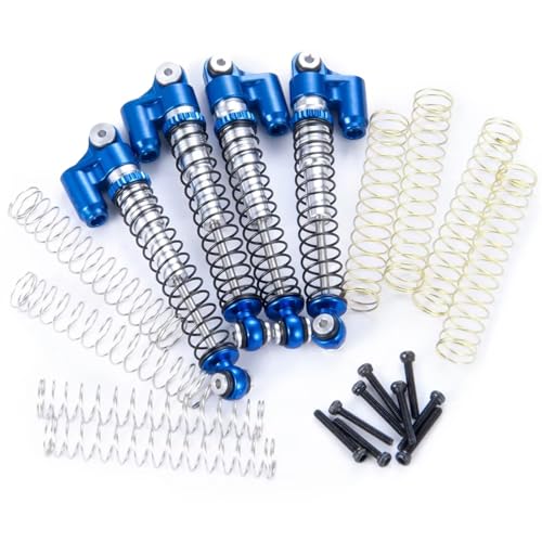 Stoßdämpfer RC Car Kompatibel Mit Axial Für SCX24 Für Deadbolt Für Wrangler Für Gladiator 1/24 RC-Autoteile 43 Mm Stoßdämpfer Aus Metalllegierung(Blue) von QWHTYO