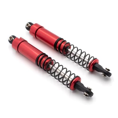Stoßdämpfer RC Car Kompatibel Mit Axial Für Traxxas Für TRX4 Für SCX10 90046 D90 KYX Für Racing 1/10 RC Crawler Autoteile 2 Stück 90 Mm Metall-Stoßdämpfer(Red) von QWHTYO
