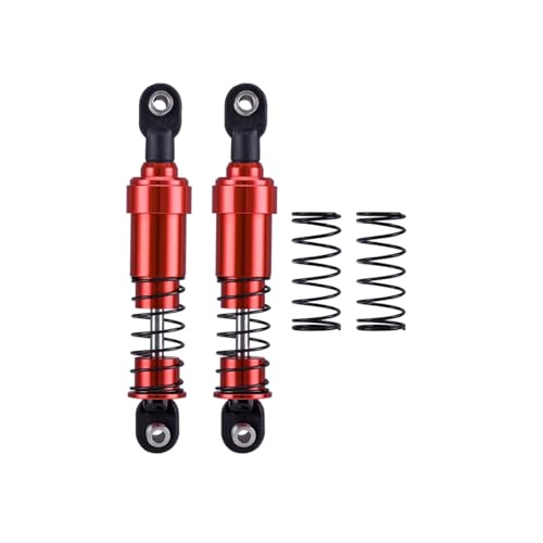 Stoßdämpfer RC Car Kompatibel Mit LCG Für SCX10 Für TRX4 Für Gamde 1/10 RC Crawler Car Aluminium Big Bore Stoßdämpfer 75mm Öldämpfer(Red,85mm) von QWHTYO