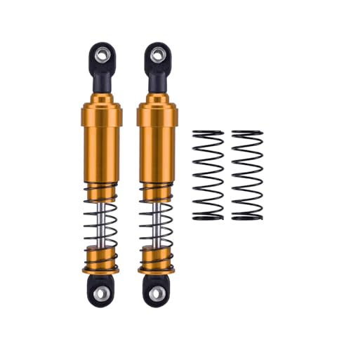 Stoßdämpfer RC Car Kompatibel Mit LCG Für SCX10 Für TRX4 Für Gamde 1/10 RC Crawler Car Aluminium Big Bore Stoßdämpfer 75mm Öldämpfer(Yellow,95mm) von QWHTYO