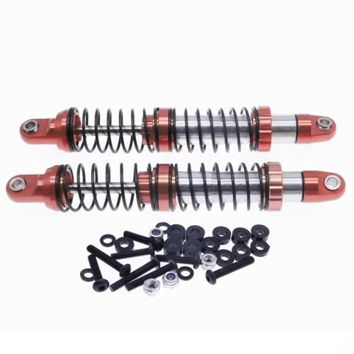 Stoßdämpfer RC Car Kompatibel Mit RGT 86100 86110 FTX5579 Für Outback 1/10 RC Crawler Autoteile, 2 Stück, Ölgefüllter Stoßdämpfer Vorne Und Hinten(Red) von QWHTYO