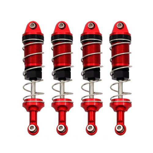 Stoßdämpfer RC Car Kompatibel Mit SCY 16101 16102 16103 Für MJX H16 16207 Für MN128 MN86 1/16 1/12 RC-Autoteile, 1 Set Metallstoßdämpfer(Red) von QWHTYO