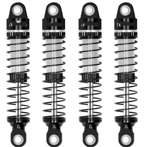 Stoßdämpfer RC Car Kompatibel Mit TRX4M 1/18 RC Crawler Car Upgrade-Teile Ersatzzubehör Ölgewindedämpfer 60mm Stoßdämpfer(Black) von QWHTYO