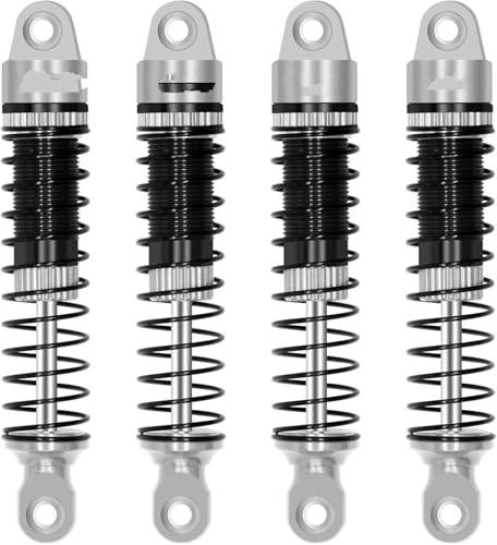 Stoßdämpfer RC Car Kompatibel Mit TRX4M 1/18 RC Crawler Car Upgrade-Teile Ersatzzubehör Ölgewindedämpfer 60mm Stoßdämpfer(Gray) von QWHTYO