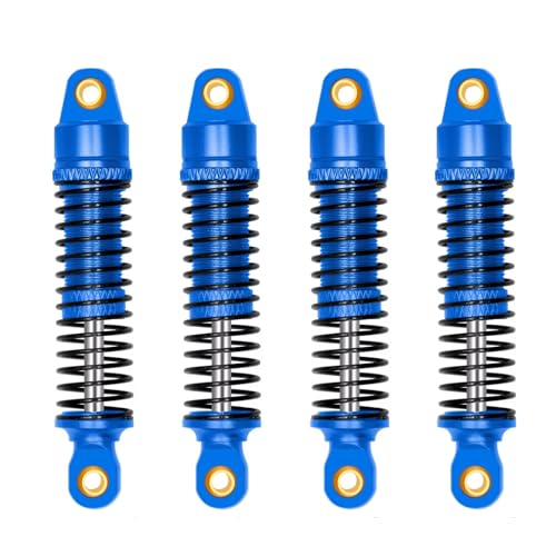 Stoßdämpfer RC Car Kompatibel Mit TRX4M Für Bronco Für Defender 1/18 RC-Auto-Upgrade-Teile, 4 Stück, 50 Mm, Stoßdämpfer Aus Aluminiumlegierung Für Federdämpfer 9764(Blue) von QWHTYO