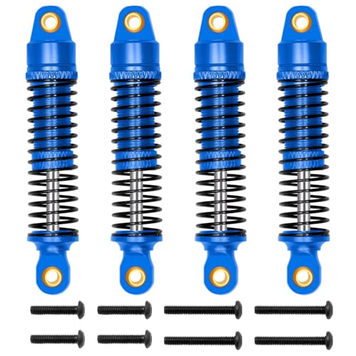 Stoßdämpfer RC Car Kompatibel Mit TRX4M Für Bronco Für Defender 1/18 RC-Auto-Upgrade-Teile. Ersetzen Sie 4 STÜCKE 50 Mm Stoßdämpfer Aus Aluminiumlegierung Für Federdämpfer(Blue) von QWHTYO
