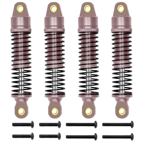 Stoßdämpfer RC Car Kompatibel Mit TRX4M Für Bronco Für Defender 1/18 RC-Auto-Upgrade-Teile. Ersetzen Sie 4 STÜCKE 50 Mm Stoßdämpfer Aus Aluminiumlegierung Für Federdämpfer(Pink) von QWHTYO