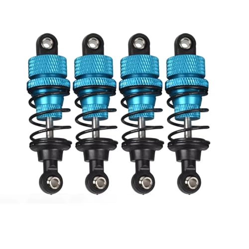 Stoßdämpfer RC Car Kompatibel Mit Tamiya Für TT-02 Für TT-01 M05 M06 1/10 RC Drift Für Rennwagenteile, 4 Stück Aluminium-Öl-Stoßdämpfer(Blue) von QWHTYO
