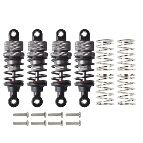 Stoßdämpfer RC Car Kompatibel Mit Tamiya Für TT-02 Für TT-01 M05 M06 1/10 RC Drift Für Rennwagenteile, 4 Stück Aluminium-Öl-Stoßdämpfer(Gray) von QWHTYO