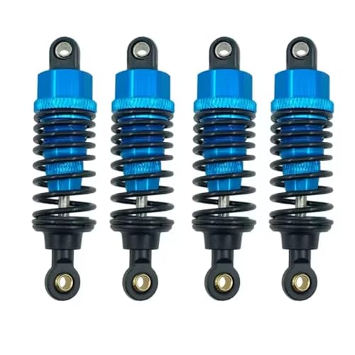 Stoßdämpfer RC Car Kompatibel Mit Tamiya Für TT-02 TT-02d M-05 M-06 1/10 RC-Auto-Upgrade-Teile, 4-teilig, 60 Mm, Aluminium-Stoßdämpfer-Dämpfersatz(Blue) von QWHTYO